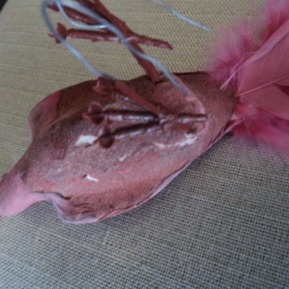 vintage feathered/flocked bird ornament - Picture 7 of 7
